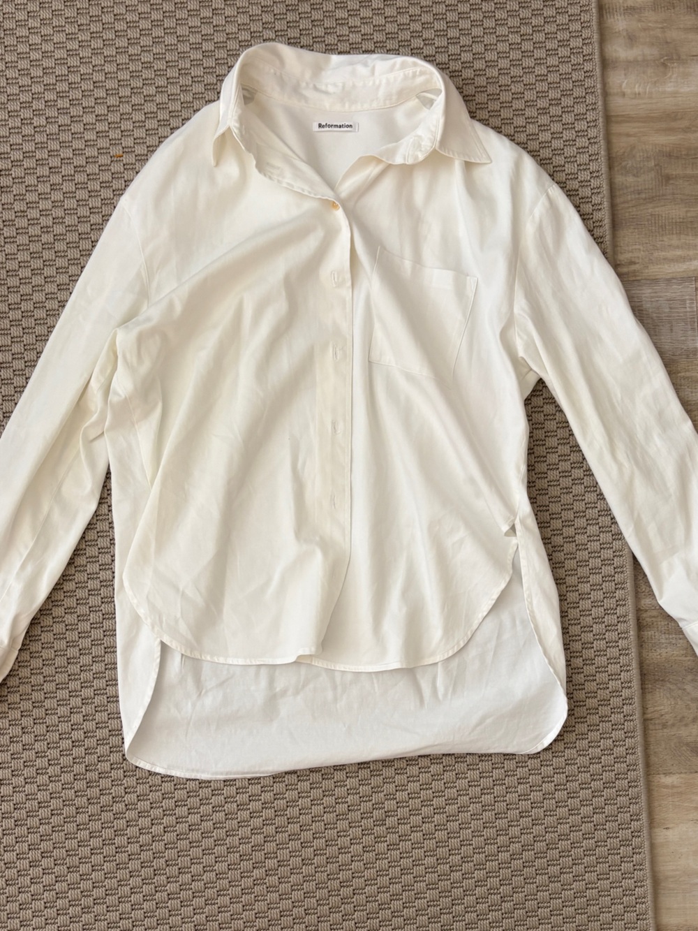 Reformation White Button-Down Shirt